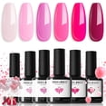 thumbnail image 1 of Set de esmaltes de uñas en gel modelones rosa 6 colores para mujer, 1 of 9