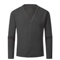 thumbnail image 1 of pstuiky camisas de hombre de manga larga, Suéter de punto de color liso con bolsillos abotonados y cuello en V para hombre camisetas de hombre xl, 1 of 2