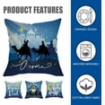 thumbnail image 3 of Christmas O Holy Night Decorative Throw Pillow Covers 18x18 Set of 4, Religious Xmas Jesus Nativity Navy Blue Outdoor Pillowcase, Rejoice in The Lord Winter Holiday Cushion Case Home Decor, 3 of 6