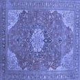 thumbnail image 1 of Ahgly Company Indoor Square Medallion Blue Traditional Area Rugs, 4' Square, 1 of 4