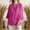 A459 Hot Pink, variant on Linen Blouse for Women Henley V Neck Three Quarter Bell Sleeve Professional Work Office Dressy Vibe Regular Fit Solid Pintuck Pleated Front Design Smooth Flowy Fabric Summer Spring Tops