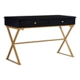 thumbnail image 1 of Linon Campaign Two-Drawer Metal Desk in Black, 1 of 14