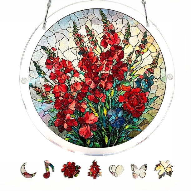 Rompecabezas acrílico para colgar en la ventana – Decoración translúcida para el hogar, ideal para el jardín o la sala de estar.