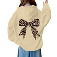 thumbnail image 5 of Ruyang Teen Girls Oversized Pullover Hoodies Leopard Bow Graphic Hooded Sweatshirts Spring Cute Trendy Sweater Pocket, 5 of 8