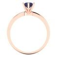 thumbnail image 4 of Clara Pucci 14K Rose Gold 0.5ct BlueSapphire Solitaire Ring for Women, 4 of 8