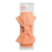 Wonder Nation Baby Girls' Peach Sorbet Bow Head Wrap