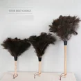 thumbnail image 2 of Feather Duster Wooden Handle Duster Anti-static Dust Removal Dusters Ostrich Duster Feather Fur Brush for Home Cleaning Tools (White stem-2), 2 of 7