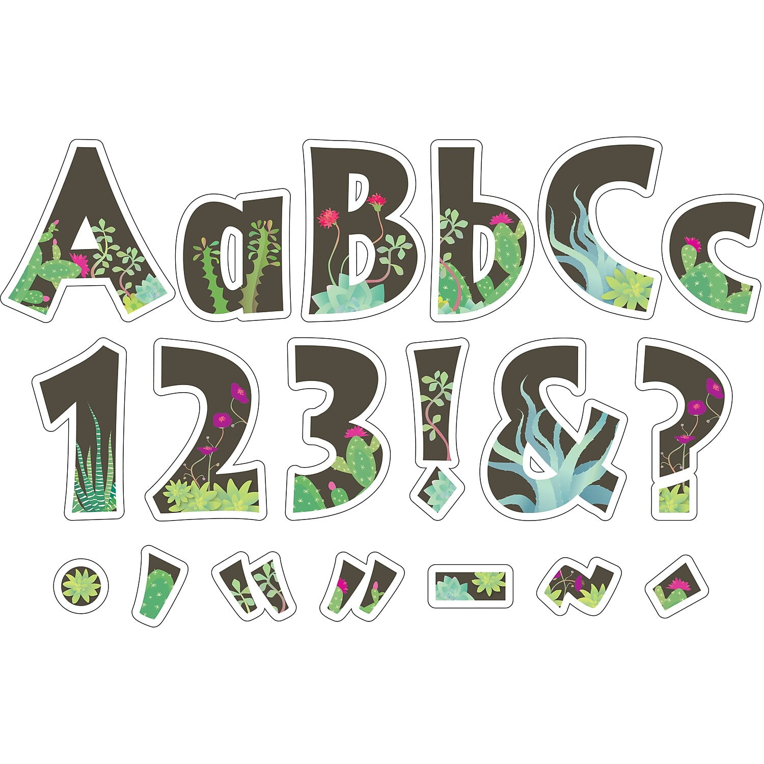 Barker Creek Letter Pop-Out Set - 4" Petals & 4" Prickles - 510 Characters