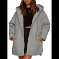 thumbnail image 1 of Chaqueta Larga con Capucha y Acolchado de Rombos para Mujer, Abrigo de Invierno de Moda, Holgado y de Gran Tamaño, Chaquetas Cálidas de Larga. Gris M, 1 of 7