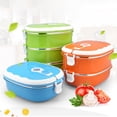 thumbnail image 3 of Dosaele Stainless Steel Insulated Lunch Box  Lunch Box 1 Layer Hot Food Lunch Containers Portable Lunchbox Stackable Bento Lunch Box Cold and Hot Food Storage Bowl for School Office Outdo, 3 of 5
