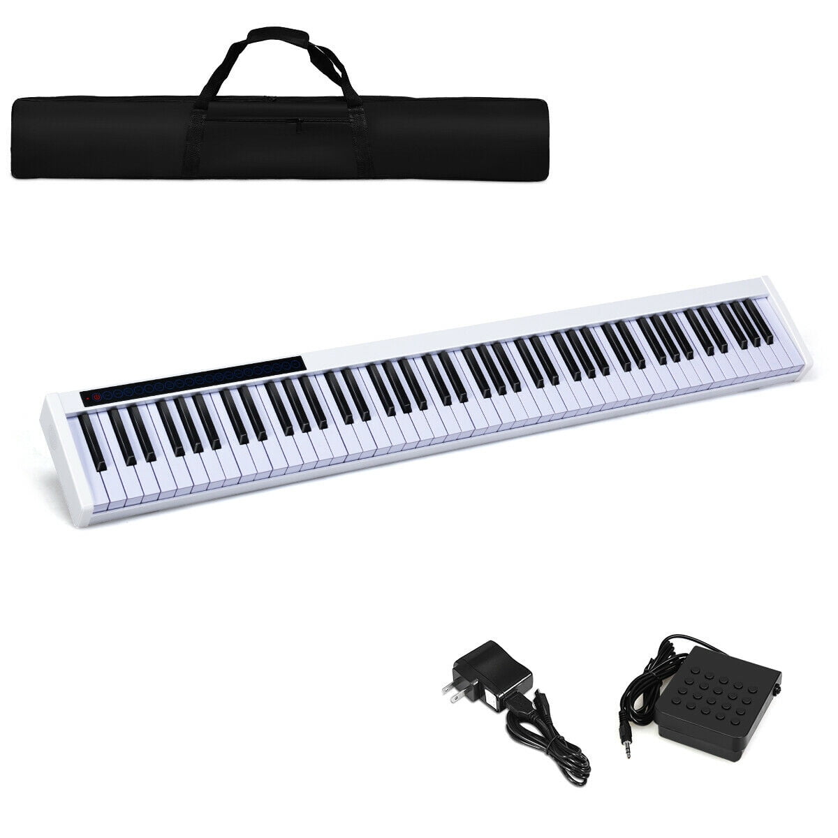 Gymax 88 Key Portable Size Digital Piano MIDI Keyboard w/ White - Walmart.com