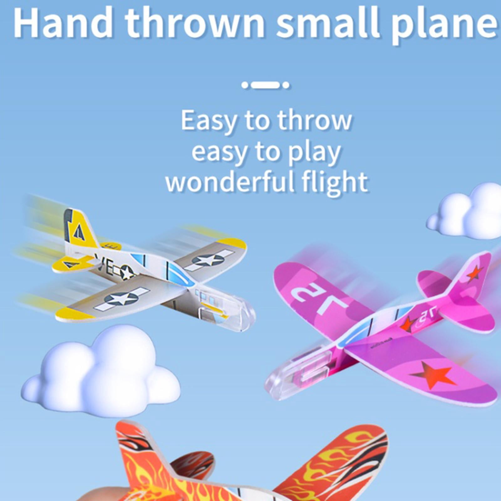 VCOSTORE Lot de 4 avions jouets en mousse, avion planeur de 17,5, avion en polystyrène expansé à lancer pour enfants de 4, 5, 6, 7, 8, 9, 10, 11, 12 ans, garçons