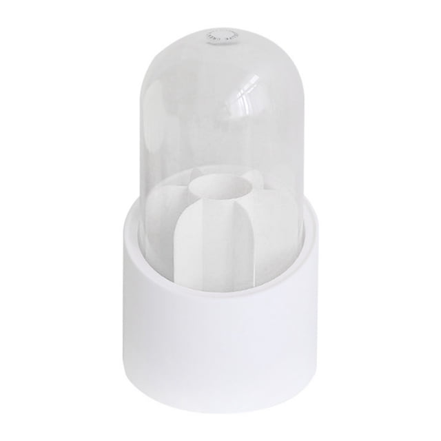 Organizador de brochas de maquillaje de gran capacidad con rotación de 360 grados, color blanco, resistente al polvo y giratorio.