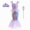 thumbnail image 1 of Vestido de princesa con encanto de La Sirenita, disfraces de Cosplay para niños y niñas, vestido de escenario de fiesta de cumpleaños de sirena, ropa de Halloween Fivean unisex, 1 of 2