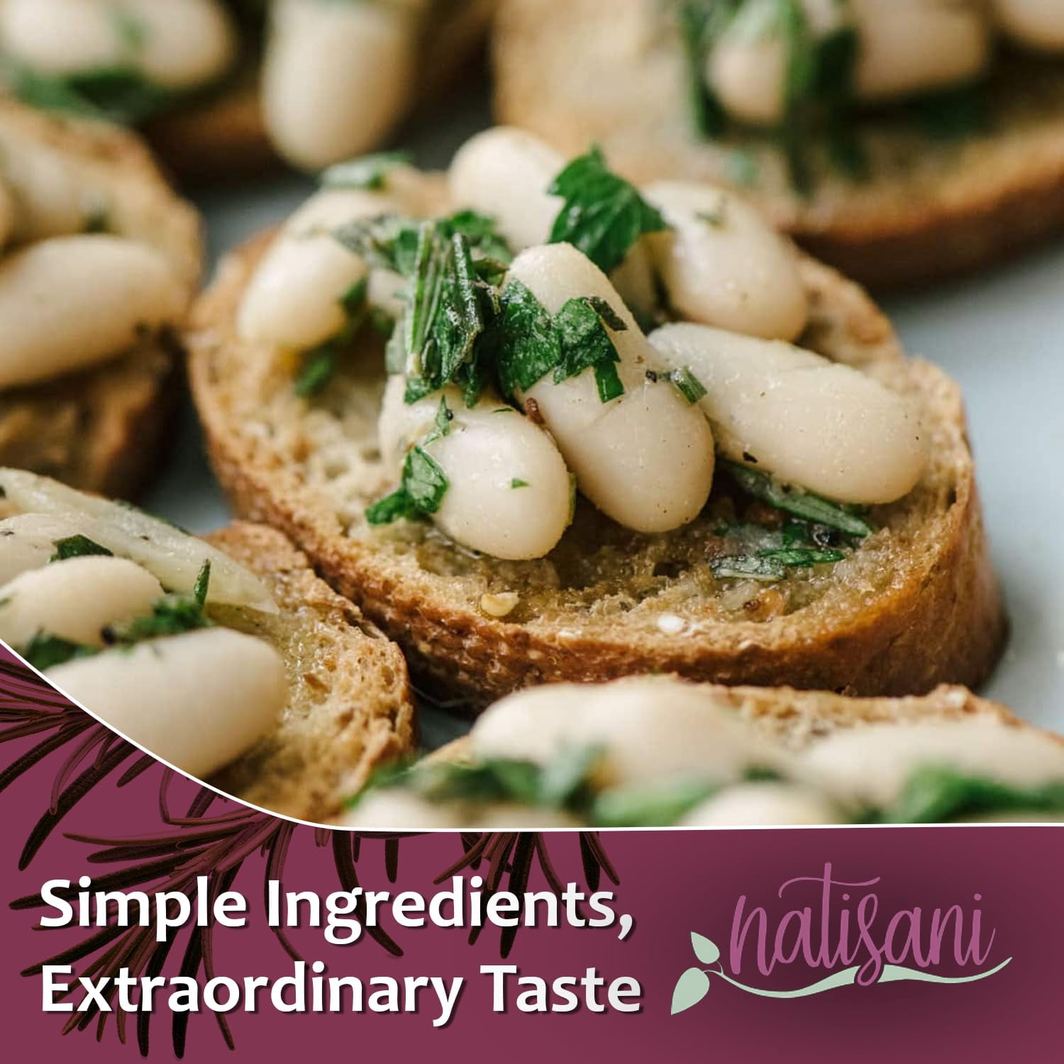 NATISANI Gluten-free Crostini with Rosemary and Olive Oil, Product of Italy, Toasted Bread Slices, All-natural, Flavoring or Preservatives, 130g (Pack of 3)