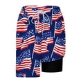 thumbnail image 4 of Goodtrade8 Mens Summer Swim Trunks Liner 2 in 1 4th of July Swimwear Board Shorts Vacation Pockets Independence Day Hombre Shorts for Men American Flag,Size: L, 4 of 6