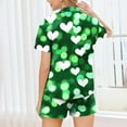 thumbnail image 4 of Valentine's Pajamas for Women Heart Printed Casual Lapel Button Short Sleeve Blouse And Short Pants Pajama Sets, 4 of 8