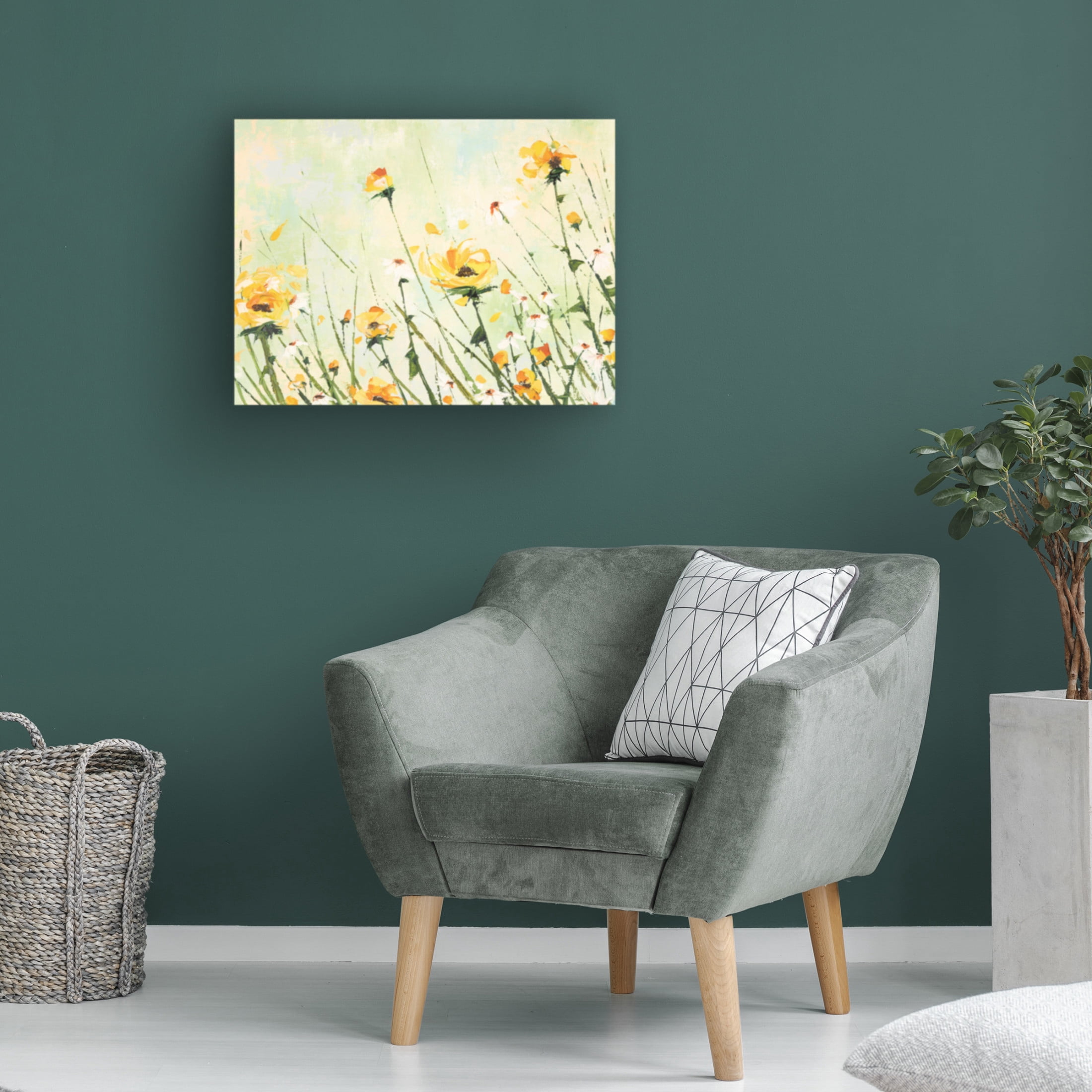 Canvas Wall Art - Emma Coghlan 'Chrysanthemum and Daisy Field' Wall Art for Living Room, Bedroom, or Office Décor by Trademark Fine Art - 19 x 14 Inches