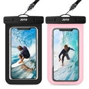 JOTO Waterproof Phone Pouch Universal Waterproof Case Dry Bag for iPhone 14 13 12 11 Pro Max Plus XS XR X 8 Galaxy S22 S21 S20 Pixel Up to 7.0, IPX8 Underwater Phone Protector -2 Pack,Black/Pink