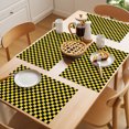 thumbnail image 5 of Yellow Black Plaid Placemats Set of 6 Farmhouse Rustic Abstract Checkered Place Mats Indoor Wipeable Table Mats Washable Cloth Dining Table Placemats for Kitchen Holiday Party Home Decor 13x19 Inch, 5 of 9