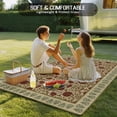 thumbnail image 4 of Boho Floral Outdoor Rug for Patio/Deck/Porch, Non-Slip Large Area Rug 5 x 8 Ft, Modern Geometric Ethnic Abstract Flowers Red Green Indoor Outdoor Rugs Washable Area Rugs, Camping Rug Carpet Runner, 4 of 8