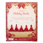 Barbie 2024 Holiday Barbie Dolls, Seasonal Collector Gift, Barbie Signature, Plaid Gown with Red Bow [Walmart Exclusive]
