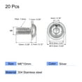 thumbnail image 2 of Uxcell M6 x 10mm 304 Stainless Steel Flanged Button Head Socket Cap Screws 20 Pack, 2 of 5
