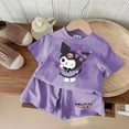 thumbnail image 4 of 2025 summer girls short-sleeved shorts suit cute cartoon Kulomi Melody Yugui dog two-piece set, 4 of 5
