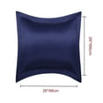 thumbnail image 2 of PiccoCasa 2 Pack Satin Pillow Shams with Envelope Closure, Navy European(26"x26"), 2 of 6