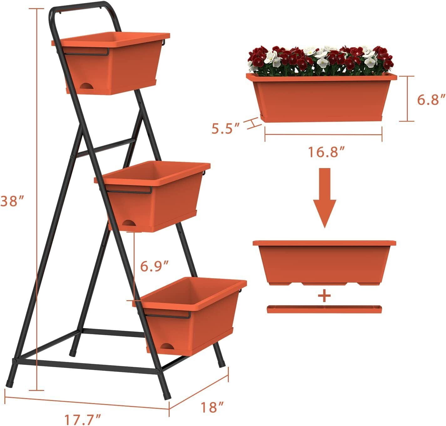 3 Tier Vertical Raised Garden Bed Vertical Garden Planter Elevated Planter Boxes