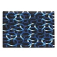 thumbnail image 1 of Dark Blue Cutting Board, Curvy Shaped Entangled Complex Industrial Modern Mesh Machinery Concept, Decorative Tempered Glass Cutting and Serving Board, Large Size, Blue Dark Blue White, by Ambesonne, 1 of 1