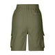 thumbnail image 5 of pstuiky Pantalones cortos para hombre, Pantalones cortos casuales de verano para hombre, de color liso, con cintura elástica, multibolsillos y 6 bolsillos. Pantalones cortos cargo, 5 of 6