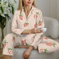 thumbnail image 6 of Uemuo Strawberries Pattern Womens Pajama Sets,PJ Set for Women,Pajamas for Women Logo,Long Sleeve Pajama Set for Women,Soft Long Sleeve Top With Pants-Large, 6 of 9
