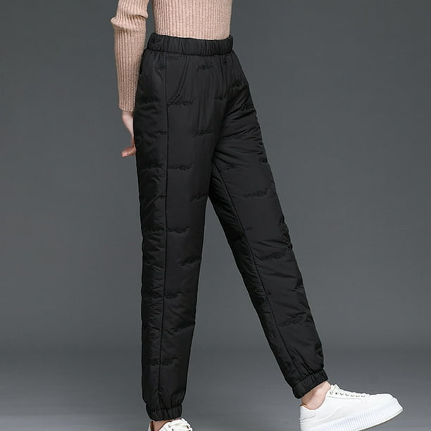 New Year New You! Feltree Full Length Pants Fashion Casual Women Solid Span  Ladies High Waist Keep Warm Long Pants Full Length Pants Leggings Black XL  