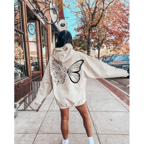 Butterfly Hoodie, Floral Butterfly Sweatshirt, Butterfly Lover Tee, Animal Sweatshirt, Animal Lover Gift, Butterfly Graphic Sweatshirt