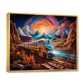 thumbnail image 2 of Designart "Futuristic Journey Colorful Train II" Transportation Floater Framed Canvas Art Print, 2 of 7