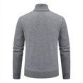 thumbnail image 5 of FRSASU Mens Cardigan Sweaters Full Zip up Stand up Collar Casual Slim Thick Knitted Sweater Gray, 5 of 9