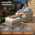 thumbnail image 6 of Vcatnet 7 Pieces Outdoor Patio Furniture Sectional Sofa Wicker Conversation Set with Ottomans Gray, 6 of 7
