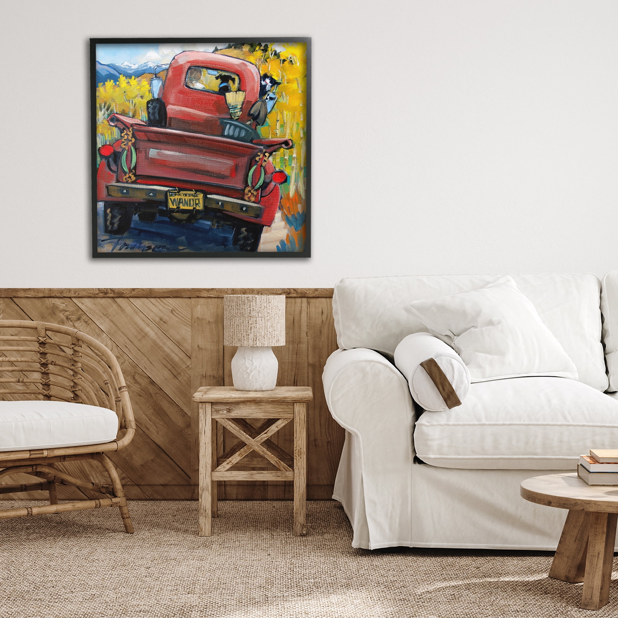 Stupell Industries Wander Truck Through Wheat Grass Black Framed Giclee Art, design by CR Townsend