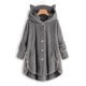 thumbnail image 1 of ICHUANYI Liquidación Abrigo con botones para mujer SolidTops Sudadera con capucha Suéter suelto Blusa Tallas grandes ICHUANYI WER202308250753, 1 of 5