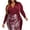 Burgundy, variant on Nina Parker Womens Plus Thong Crossover Bodysuit