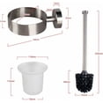 thumbnail image 4 of Escobilla de baño sin taladrar, portaescobillas, set de inodoro, escobilla de baño, portaescobillas, escobilla de baño con soporte para montaje en pared, incluye cepillo de repuesto, acero, 4 of 5