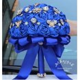 thumbnail image 2 of Ramo de novia Mhojpik 9.8 rosas artificiales de color azul real, 2 of 7