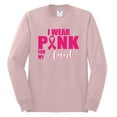 thumbnail image 2 of I Wear Pink for My Aunt Survivor Awareness Mens Long Sleeve Shirt, Light Pink, Medium, 2 of 3