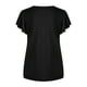thumbnail image 4 of Pntutb Mujeres Casual Manga Corta Mangas Acampanadas Cuello en V Sólido Camiseta Suelta Blusa tops Pntutb Pntutb-704, 4 of 8