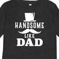 thumbnail image 4 of Inktastic Handsome Like Dad with Top and Mustache Boys Long Sleeve Toddler T-Shirt, 4 of 5