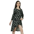 thumbnail image 3 of Inkmeso Printed Round Neck Cotton Dresses For Womens Asymmetrical Hem Short MiniDress, 3 of 7