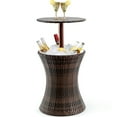 thumbnail image 3 of Costway 1PC Adjustable Outdoor Patio Rattan Ice Cooler Cool Bar Table Party Deck Pool, 3 of 10