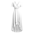 thumbnail image 4 of Uobin Women's Summer Chiffon Dress V Neck Ruched Short Sleeves Elegant Casual Party Dress for Outdoor Events And Daily Wear, 4 of 4