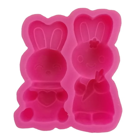 

2 Cavity Easter Bunny Silicone Mold for Handmade Soap Making Cake Chocolate Decorating Fondant Sugarcraft Mousse Molds